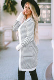Striped Open Front Longline Cardigan - Trendsi - Flyclothing LLC