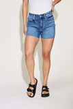 Judy Blue Full Size High Waist Slim Denim Shorts - Trendsi - Flyclothing LLC