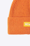 NEWYORK Patch Rib-Knit Cuffed Beanie - Trendsi - Flyclothing LLC