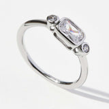 925 Sterling Silver Geometric Zircon Ring - Trendsi - Flyclothing LLC