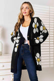 Double Take Floral Button Down Longline Cardigan - Trendsi - Flyclothing LLC