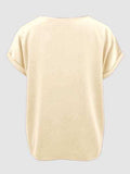 Round Neck Short Sleeve T-Shirt - Trendsi - Flyclothing LLC