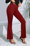 High Waist Long Flare Pants - Trendsi - Flyclothing LLC