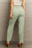 Tie Waist Long Pants - Trendsi - Flyclothing LLC