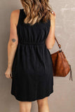 Sleeveless Button Down Mini Dress - Trendsi - Flyclothing LLC