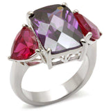 Alamode 925 Sterling Silver, AAA CZ , Amethyst - Alamode - Flyclothing LLC