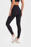 Highly Stretchy Wide Waistband Yoga Leggings - Trendsi - Flyclothing LLC
