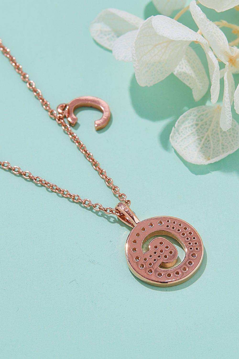 Moissanite A to J Pendant Necklace - Trendsi - Flyclothing LLC