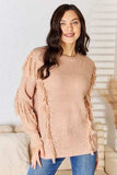 And The Why Tassel Detail Long Sleeve Sweater - Trendsi - Flyclothing LLC