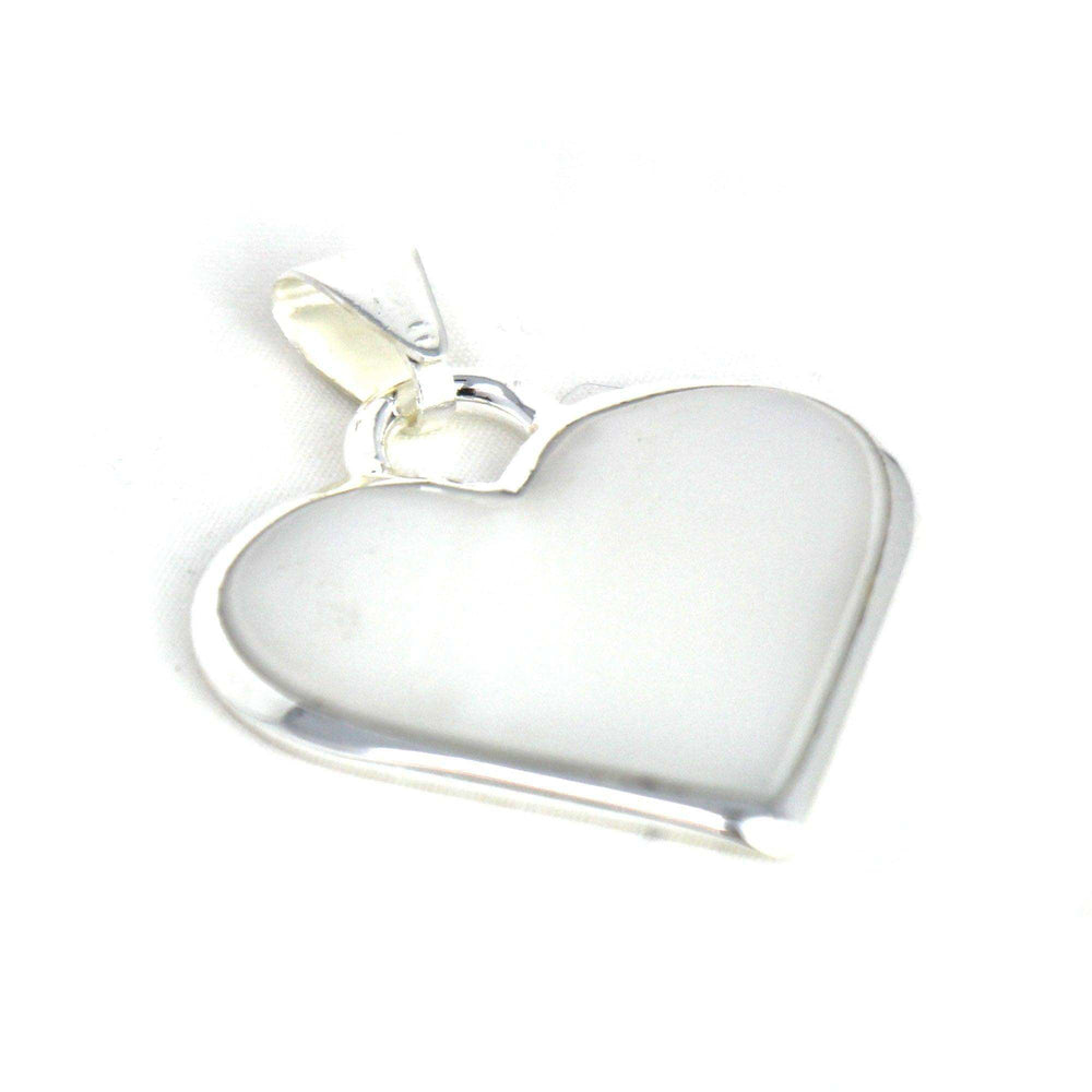 Corazon Blanco White Heart Pendant with Chain - Artisana - Flyclothing LLC