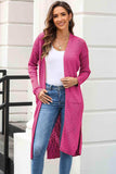 Open Front Slit Cardigan with Pockets - Trendsi - Flyclothing LLC