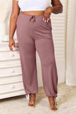Basic Bae Full Size Soft Rayon Drawstring Waist Pants with Pockets - Trendsi - Flyclothing LLC