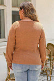Plus Size Ribbed Scoop Neck Long Sleeve T-Shirt - Trendsi - Flyclothing LLC