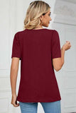 Square Neck Short Sleeve T-Shirt - Trendsi - Flyclothing LLC