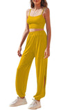 Cropped Cami and Side Split Joggers Set - Trendsi - Flyclothing LLC