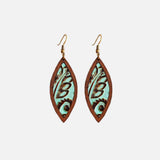 Geometrical Shape Wooden Dangle Earrings - Trendsi - Flyclothing LLC
