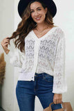 Openwork V-Neck Cardigan - Trendsi - Flyclothing LLC