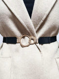Double Ring Buckle Elastic PU Belt - Trendsi - Flyclothing LLC