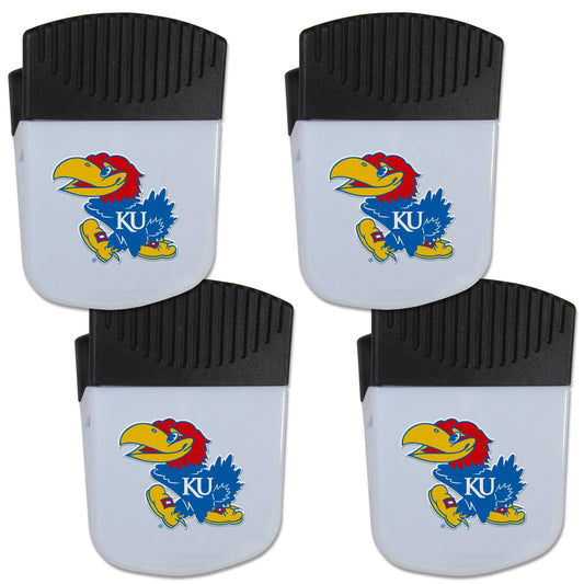 Kansas Jayhawks Chip Clip Magnet with Bottle Opener, 4 pack - Flyclothing LLC