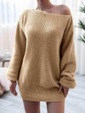 Rib-Knit Mini Sweater Dress - Trendsi - Flyclothing LLC