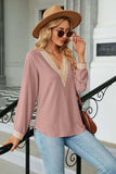 V-Neck Long Sleeve Blouse - Trendsi - Flyclothing LLC