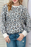 Leopard Round Neck Long Sleeve T-Shirt - Trendsi - Flyclothing LLC