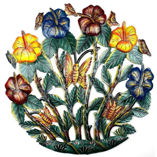 Painted Flower Garden Metal Wall Art - Croix des Bouquets - Croix des Bouquets - Flyclothing LLC