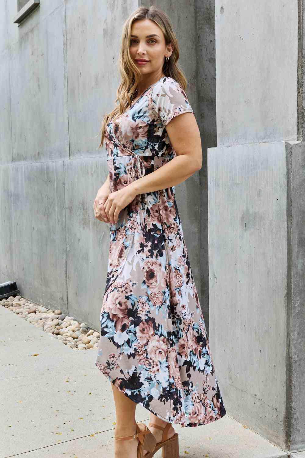 Heimish Give Me Roses Full Size Floral Maxi Wrap Dress - Trendsi - Flyclothing LLC