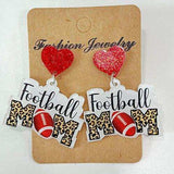 Heart Shape Sports Theme Acrylic Dangle Earrings - Trendsi - Flyclothing LLC