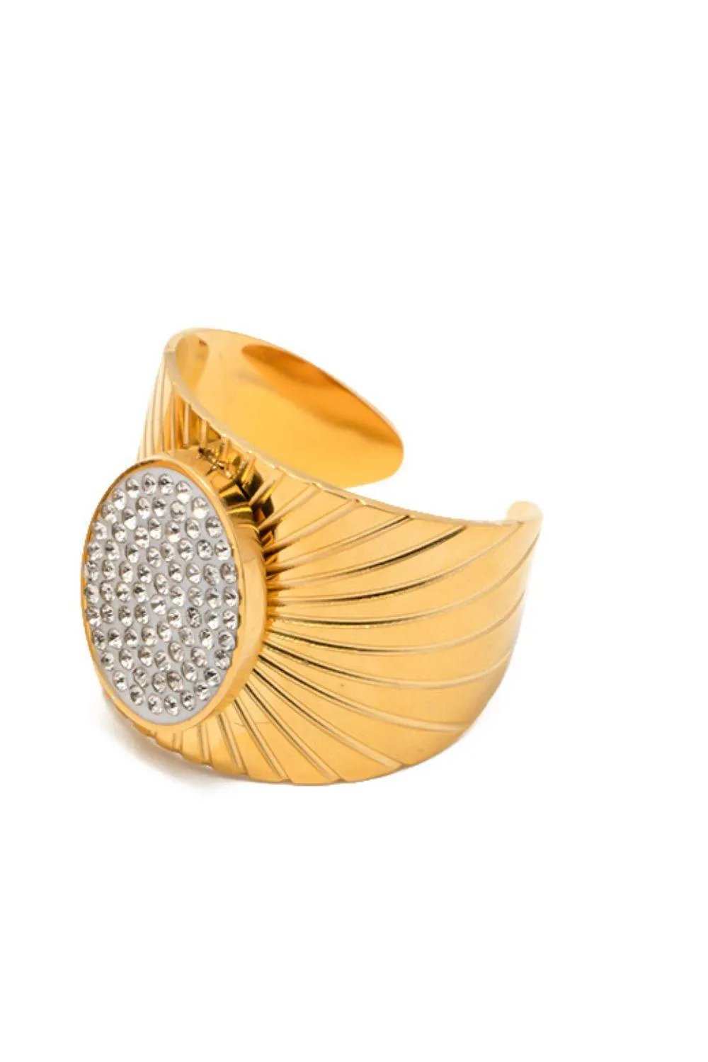 Wide Band Stainless Steel Open Ring - Trendsi - Flyclothing LLC