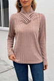 Ribbed Turtleneck Long Sleeve Sweater - Trendsi - Flyclothing LLC