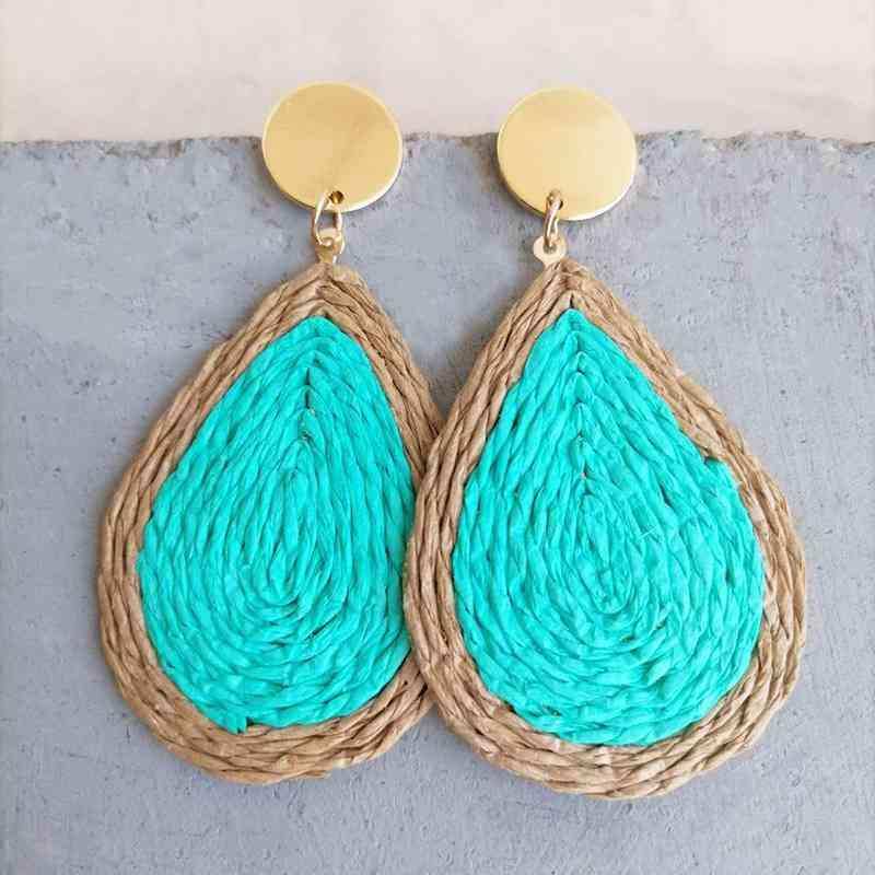 Raffia Grass Teardrop Earrings - Trendsi - Flyclothing LLC