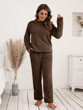 Teddy Long Sleeve Top and Pants Lounge Set - Trendsi - Flyclothing LLC