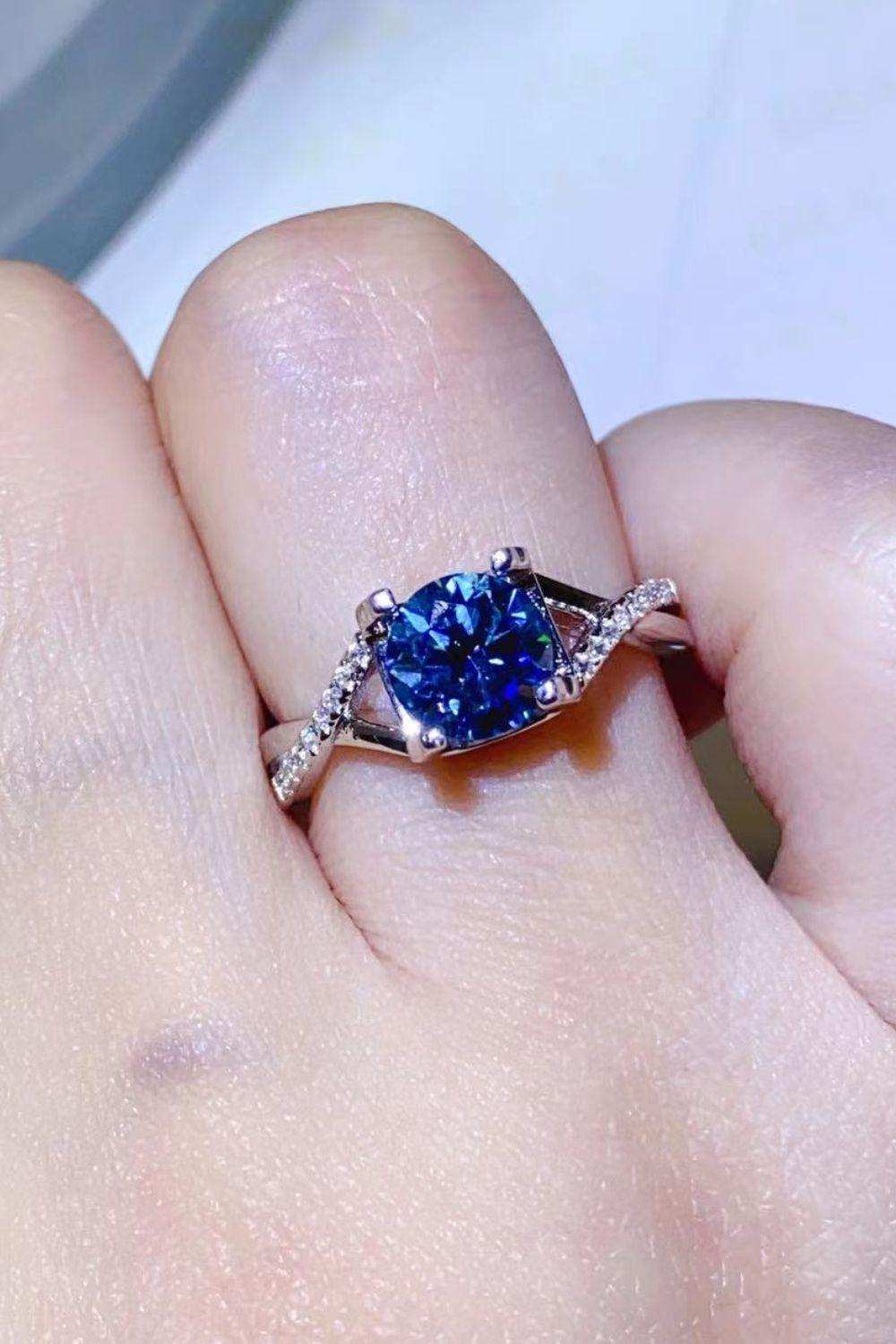 1 Carat Moissanite Crisscross 925 Sterling Silver Ring - Trendsi - Flyclothing LLC