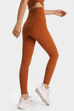 Feel Like Skin Elastic Waistband Yoga Leggings - Trendsi - Flyclothing LLC