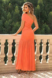 One-Shoulder Ruched Maxi Dress - Trendsi - Flyclothing LLC