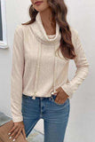 Tied Mock Neck Long Sleeve Knit Top - Trendsi - Flyclothing LLC