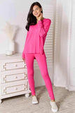 Basic Bae Full Size V-Neck Soft Rayon Long Sleeve Top and Pants Lounge Set - Trendsi - Flyclothing LLC