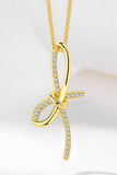 Zircon Bow Pendant Necklace - Trendsi - Flyclothing LLC