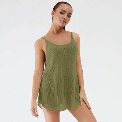 Scoop Neck Spaghetti Strap Knit Cami - Trendsi - Flyclothing LLC