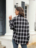 Plaid Button Up Pocketed Shirt - Trendsi - Flyclothing LLC