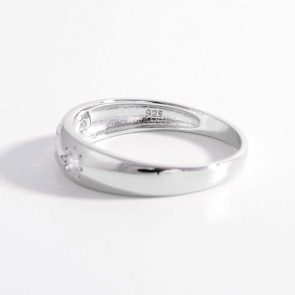 925 Sterling Silver Inlaid Zircon Ring - Trendsi - Flyclothing LLC