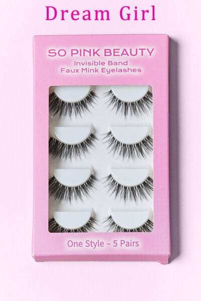 SO PINK BEAUTY Faux Mink Eyelashes 5 Pairs - Trendsi - Flyclothing LLC