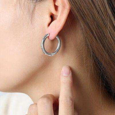 18K Gold-Plated Huggie Earrings - Trendsi - Flyclothing LLC