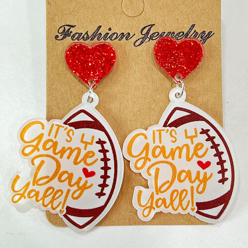 Heart Shape Sports Theme Acrylic Dangle Earrings – Flyclothing LLC