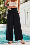 Smocked Wide Leg Pants with Pockets - Trendsi - Flyclothing LLC