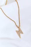 GNJ MANUFACTURING Cubic Zirconia Lightning Pendant Necklace - Trendsi - Flyclothing LLC