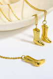 Cowboy Boot Pendant Stainless Steel Necklace - Trendsi - Flyclothing LLC