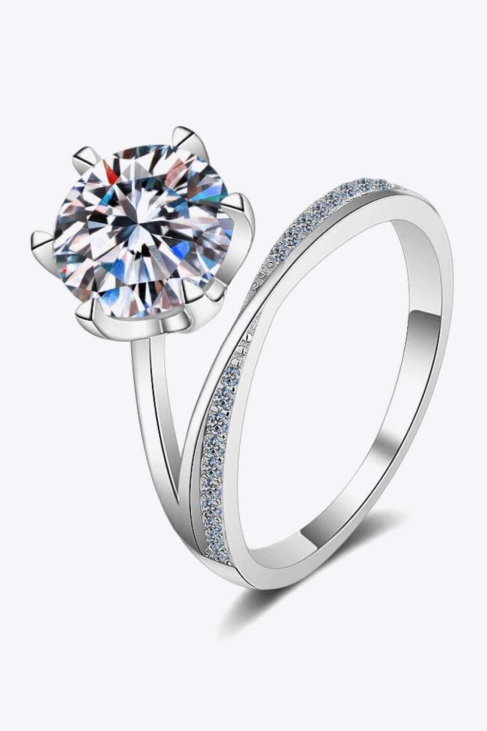 3 Carat Moissanite 6-Prong Ring - Trendsi - Flyclothing LLC