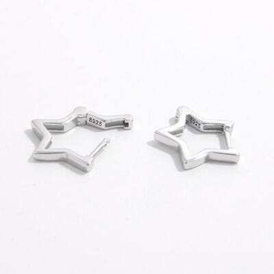 925 Sterling Silver Inlaid Zircon Star Earrings - Trendsi - Flyclothing LLC